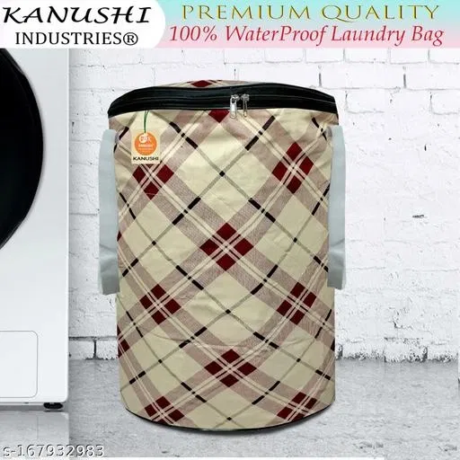 KANUSHI Industries® 100 % Waterproof & dustproof Designer Laundry Bag (Colour-Beige,Maroon)(LB-NW-NEW-04)…