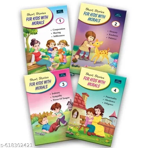 Short Stories for Kids with Morals – Set of 4 Story Books for Children | Inspiring Moral Story Collection for Early Learning, Reading Skills, Brain Development, Homeschooling & Bedtime Reading