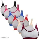 Cotton Sports Bra for Women & Girls, Multicolour, Pack of  6 