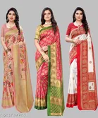 Art Silk Saree for Women, Pack of 3 