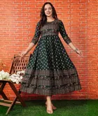 Rayon Printed Anarkali Kurti for Women 