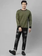 Rigo Men's All Over Printed Round Neck Fleece Sweatshirt 