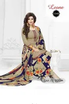 Sharda Trendy Leon Crepe Women Printed Unstitched Casual Dress Material Suit 