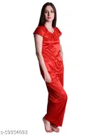 Satin Nightsuit Set for Women 