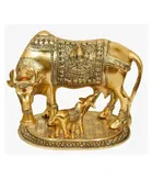Brass Kamdhenu Cow with Calf Statue 