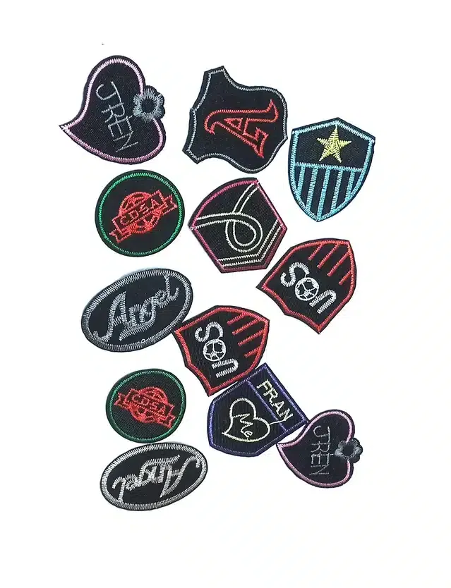 Printed Thinnest Iron-on Fabric Patches (Multicolor, Pack of 12)