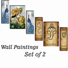 MDF 2 Pcs Designer Wall Painting for Home & Office 
