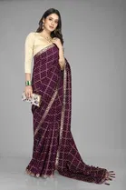 Trendy Vichitra Silk Saree with Blouse Piece For Women 