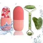 Face Stone Jade Massage Roller with Gua Sha Stone & Ice Roller Set 