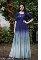 Embellished A-Line Georgette Kurti for Women 