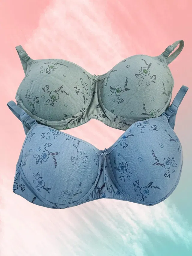 Padded Non-Wired Full Coverage Bra for Comfort & Support for Women, Pack of 3 (Multicolor, 36)