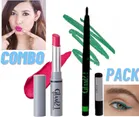 Glam21 Matte Non Transfer Lipstick with Sharpener & Glam21 Waterproof Kajal (Pink & Green, Set of 2)