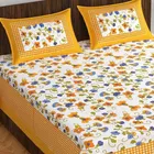 Sanganeri Jaipuri Traditional Printed Double Bed Sheet with 2 Pillow Covers 