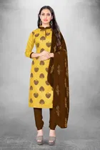 Cotton Slub Unstitched Dress Material for Women 