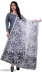 Embroidered Net Dupatta for Women 