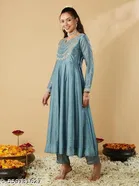 Solid Flared Kurta Set for Women 