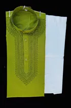 Cotton Embroidered Kurta with Pyjama for Men 