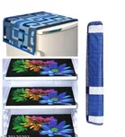 Knit Printed Fridge 3 Pcs Mat with Top & Handle Cover 