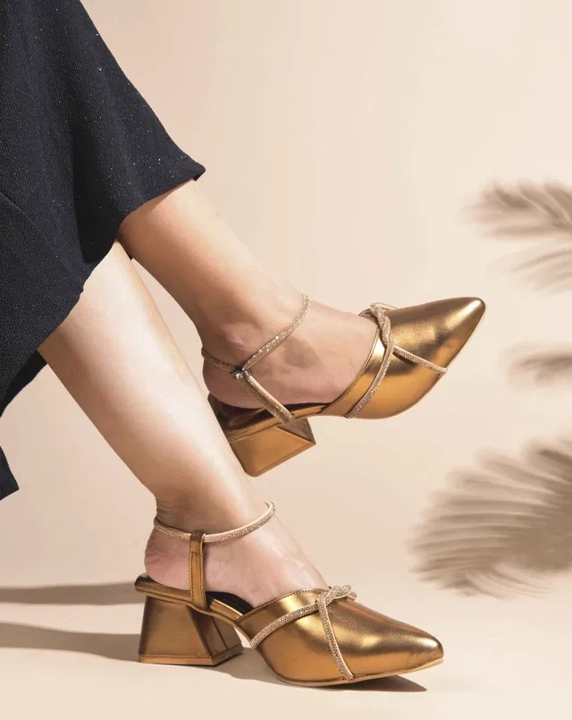 JM Looks Elegant Heels for Women (Copper, 7)