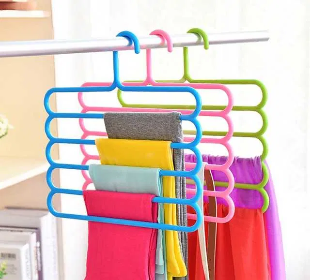 K Kudos 5 Layer Pants Clothes Hanger for Wardrobe Storage Organizer Rack (KK-13)