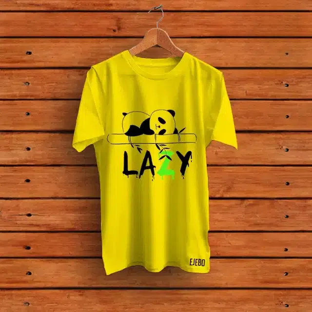 Half Sleeves Printed T-shirt for Men (Yellow, M)