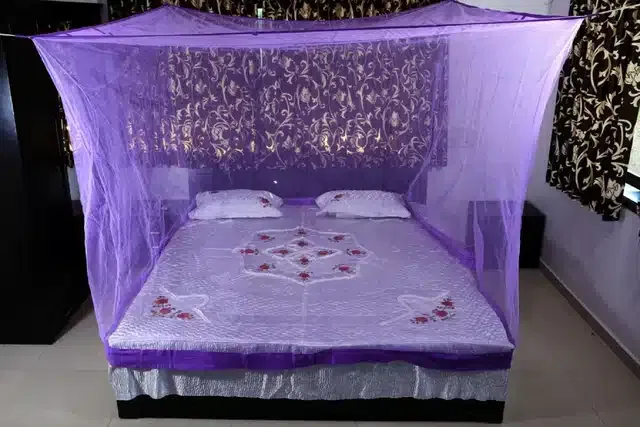 Double Bed Mosquito Net (Purple, 6x6 feet)
