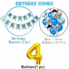 4th Happy Birthday Balloon Decoration Kit, Blue, Set of 1