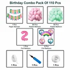 Rainbow Theme 2nd Happy Birthday Decoration Items For Girls , Multicolor, Pack of 110