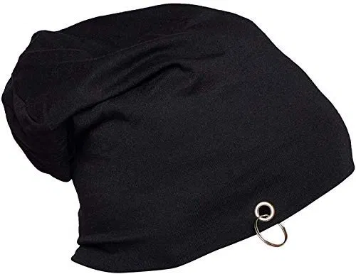Cotton Blend Beanie Cap for Men (Black, Free Size)