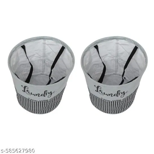Non-woven Laundry Basket, Gray , (Pack Of 2)