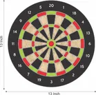 Dart Board Double Faced 15 Inch Wooden With 3 Darts For Kids Soft Tip Dart  