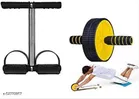Single Spring Tummy Trimmer with Ab Wheel Roller 