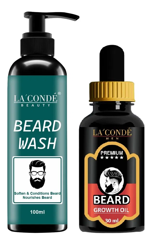 La'conde Beard Wash (100 ml) & Beard Growth Oil for Men (30 ml) (Set of 2)