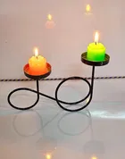 Metal Decorative Moroccan-Style Candle Holder (Black, Pack of 1)