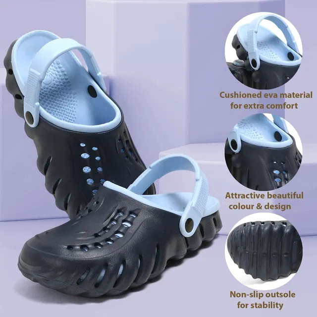 Clogs for Men (Black & Blue, 7)