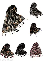 Chiffon Scarves for Women, Multicolor, Pack of 6