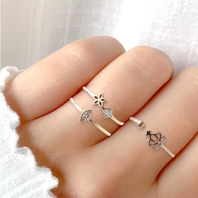 Gold Plated Rings for Women (Gold, Set of 3)