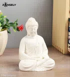 Resin Handicrafted Meditating Buddha Idol (White)