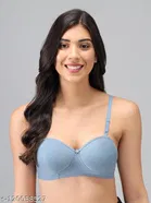 Cotton Blend Solid Padded Bra for Women 
