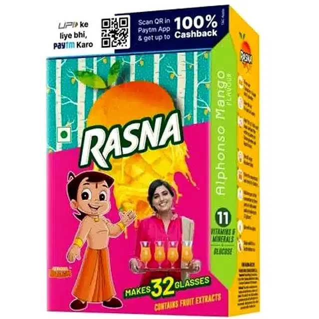 रसना फ्रूट फन अल्फोंसो मैंगो 32 ग्लास (मोनोकार्टन)