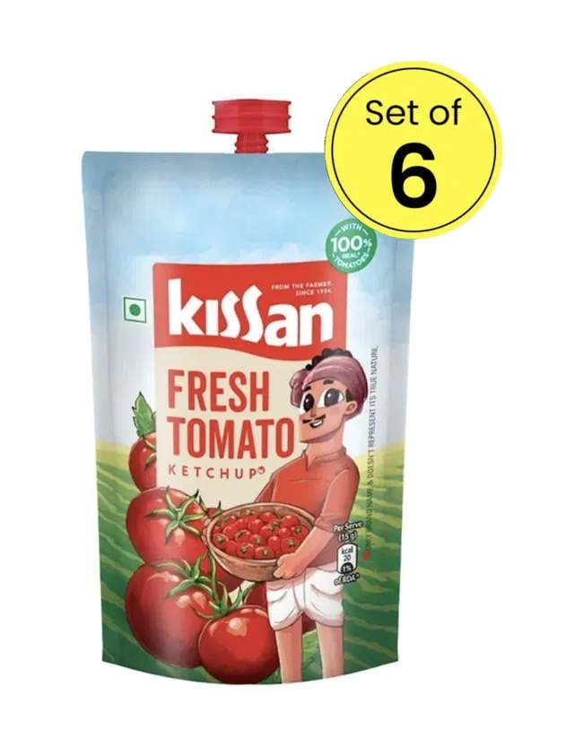 किसान फ्रेश टोमेटो कैचप 6X90 g (पैक ऑफ़ 6)