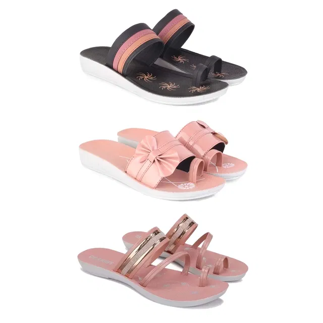 Flats for Women (Multicolor, 7) (Set of 3)