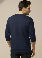 Polyester Printed T-shirt for Men, Navy Blue 