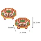 Akarts Marble Pooja Chowki for God pack of 2