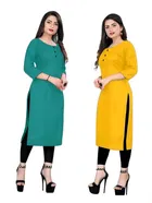 Crepe Solid Kurtis for Women 