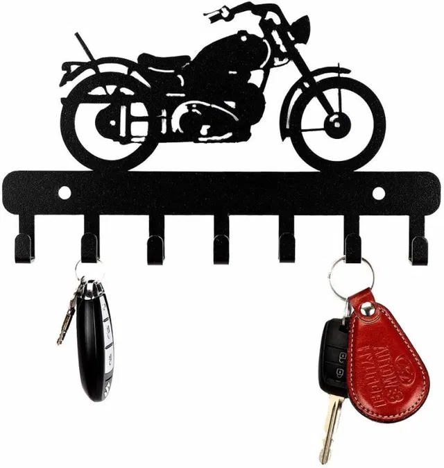 CAPIO ART Iron Key Holder (7 Hooks, Black)