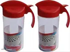 Plastic Oil Dispenser Bottle (Red, 1000 ml) (Pack of 2)