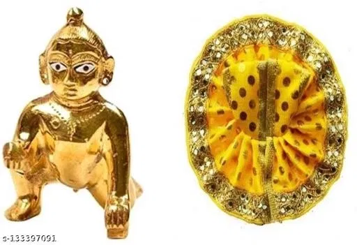 Laddu Gopal Idol (Brass, Multicolor)