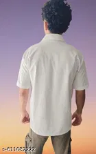 Lycra Solid Shirt for Men, White 