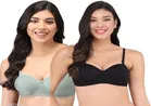 Cotton Blend Solid Padded Bra for Women 